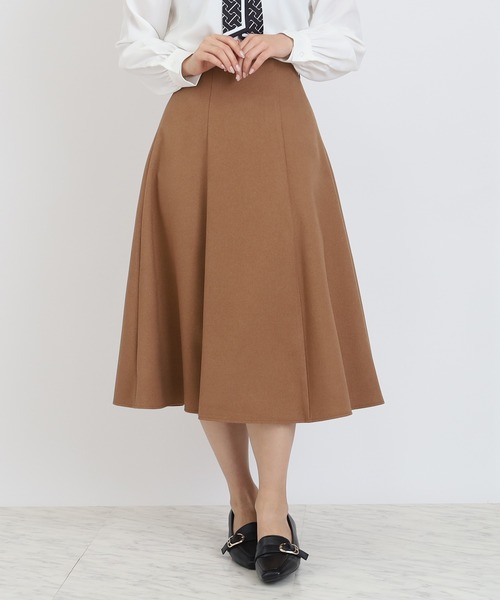 TRUDEA（トルディア）の「ウール調カルゼハギフレアスカート（スカート・レディース・ネイビー/ベージュ/ブラウン/キャメル/チャコールグレー・SMALL/MEDIUM/LARGE）」の5枚目の写真