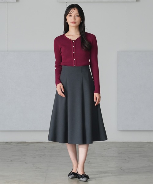 TRUDEA（トルディア）の「ウール調カルゼハギフレアスカート（スカート・レディース・ネイビー/ベージュ/ブラウン/キャメル/チャコールグレー・SMALL/MEDIUM/LARGE）」の6枚目の写真