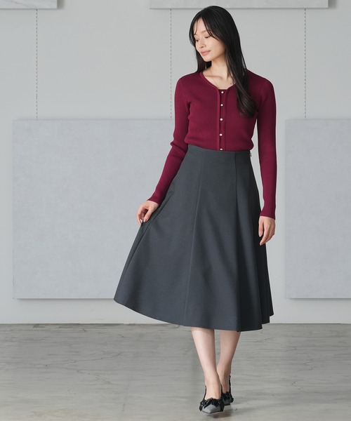 TRUDEA（トルディア）の「ウール調カルゼハギフレアスカート（スカート・レディース・ネイビー/ベージュ/ブラウン/キャメル/チャコールグレー・SMALL/MEDIUM/LARGE）」の9枚目の写真