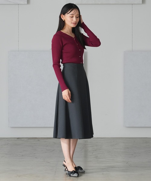 TRUDEA（トルディア）の「ウール調カルゼハギフレアスカート（スカート・レディース・ネイビー/ベージュ/ブラウン/キャメル/チャコールグレー・SMALL/MEDIUM/LARGE）」の7枚目の写真