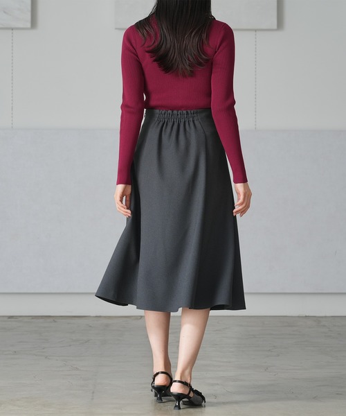 TRUDEA（トルディア）の「ウール調カルゼハギフレアスカート（スカート・レディース・ネイビー/ベージュ/ブラウン/キャメル/チャコールグレー・SMALL/MEDIUM/LARGE）」の8枚目の写真