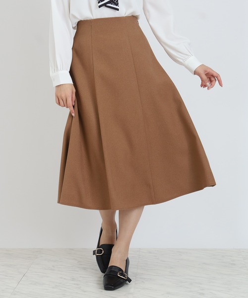TRUDEA（トルディア）の「ウール調カルゼハギフレアスカート（スカート・レディース・ネイビー/ベージュ/ブラウン/キャメル/チャコールグレー・SMALL/MEDIUM/LARGE）」の10枚目の写真