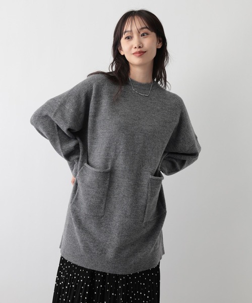 FOUND GOOD（ファウンドグッド）の「ポケツキBIGチュニックニット（ニット/セーター・レディース・ブラウン系8/ブラック/グレー系5/ブルー系5・L/M）」の11枚目の写真