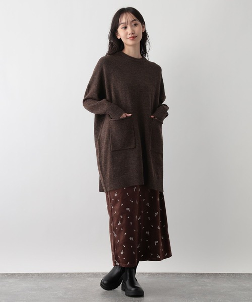 FOUND GOOD（ファウンドグッド）の「ポケツキBIGチュニックニット（ニット/セーター・レディース・ブラウン系8/ブラック/グレー系5/ブルー系5・L/M）」の13枚目の写真