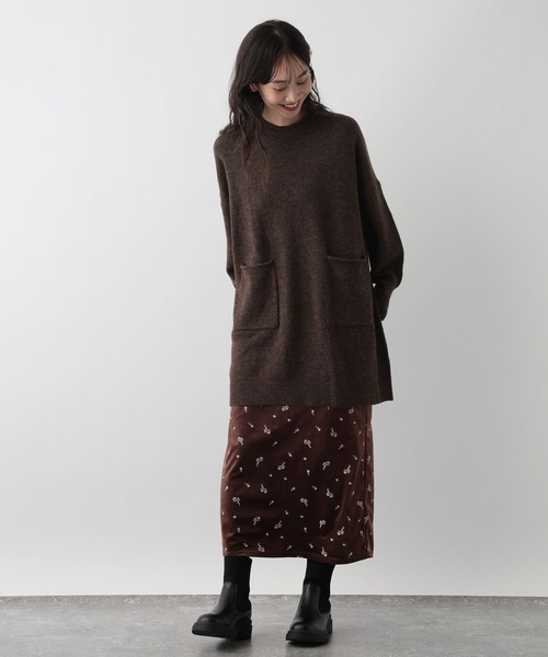 FOUND GOOD（ファウンドグッド）の「ポケツキBIGチュニックニット（ニット/セーター・レディース・ブラウン系8/ブラック/グレー系5/ブルー系5・L/M）」の14枚目の写真