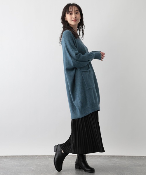 FOUND GOOD（ファウンドグッド）の「ポケツキBIGチュニックニット（ニット/セーター・レディース・ブラウン系8/ブラック/グレー系5/ブルー系5・L/M）」の17枚目の写真