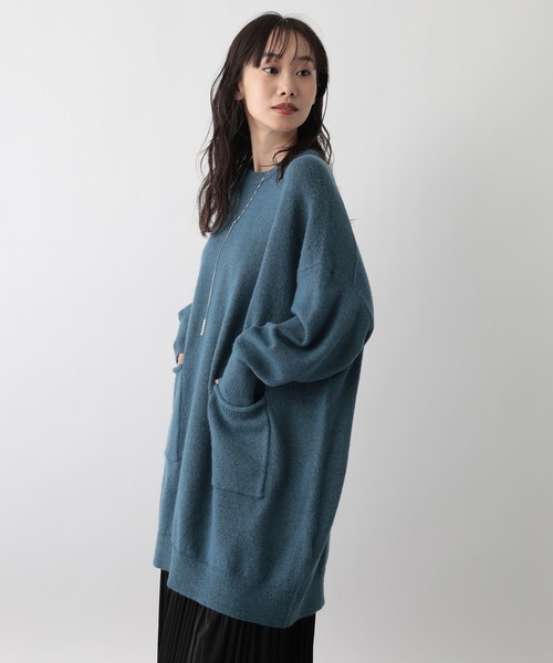 FOUND GOOD（ファウンドグッド）の「ポケツキBIGチュニックニット（ニット/セーター・レディース・ブラウン系8/ブラック/グレー系5/ブルー系5・L/M）」の19枚目の写真