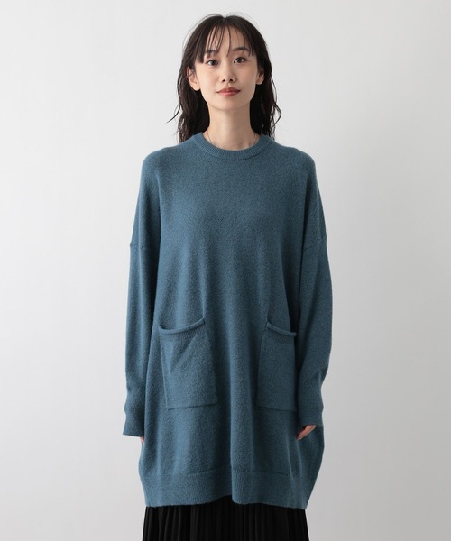 FOUND GOOD（ファウンドグッド）の「ポケツキBIGチュニックニット（ニット/セーター・レディース・ブラウン系8/ブラック/グレー系5/ブルー系5・L/M）」の21枚目の写真