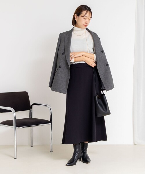 NOLLEY’S Sophi（ノーリーズソフィ）の「《セットアップ対応》ウォッシャブルダンボールフレアスカート（スカート・レディース・オフホワイト/チャコールグレー/ブラック・34/36/38）」の11枚目の写真