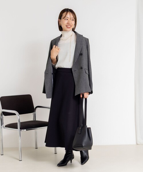 NOLLEY’S Sophi（ノーリーズソフィ）の「《セットアップ対応》ウォッシャブルダンボールフレアスカート（スカート・レディース・オフホワイト/チャコールグレー/ブラック・34/36/38）」の12枚目の写真