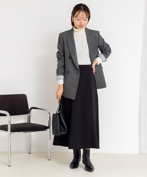 NOLLEY’S Sophi（ノーリーズソフィ）の「《セットアップ対応》ウォッシャブルダンボールフレアスカート（スカート・レディース・オフホワイト/チャコールグレー/ブラック・34/36/38）」の19枚目の写真