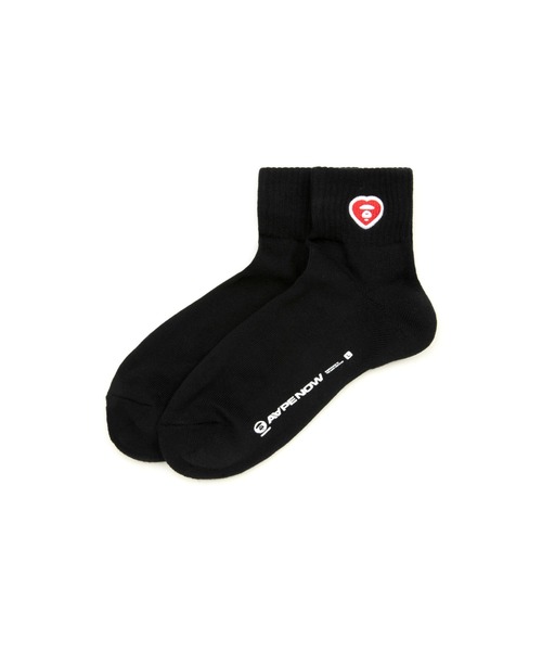 AAPE BY A BATHING APE(エーエイプバイアベイシングエイプ)の「AAPE NOW HEART SOCKS M(ソックス/靴下・メンズ・ホワイト/ライトグリーン/ブラック・SMALL/LARGE)」の3枚目の写真