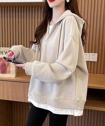 無地裏起毛フーディー