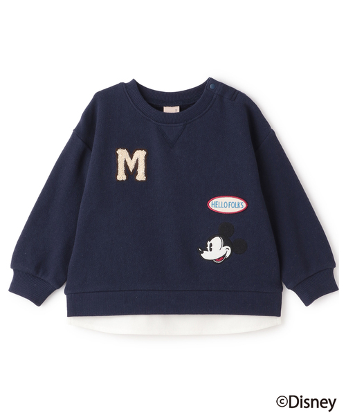 petit main（プティマイン）の「【Disney】【リンク】ワッペントレーナー（スウェット・キッズ・チャコール/トップグレー/ネイビー・110cm/130cm/90cm/80ｃｍ/100cm/120cm）」の2枚目の写真