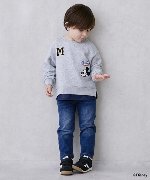 petit main（プティマイン）の「【Disney】【リンク】ワッペントレーナー（スウェット・キッズ・チャコール/トップグレー/ネイビー・110cm/130cm/90cm/80ｃｍ/100cm/120cm）」の6枚目の写真