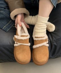 HALEY PESCA（ヘーリーペスカ）の「HALEY PESCA/ベルテッド　厚底ムートンスリッポン（スリッポン）」