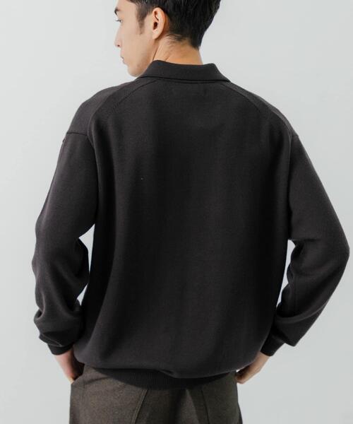 URBAN RESEARCH（アーバンリサーチ）の「CASH FEEL W/MID ニットポロ（ニット/セーター・メンズ・ブラウン/ブラック/チャコールグレー・LARGE/MEDIUM）」の14枚目の写真