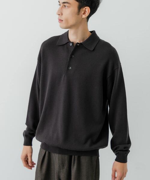 URBAN RESEARCH（アーバンリサーチ）の「CASH FEEL W/MID ニットポロ（ニット/セーター・メンズ・ブラウン/ブラック/チャコールグレー・LARGE/MEDIUM）」の11枚目の写真