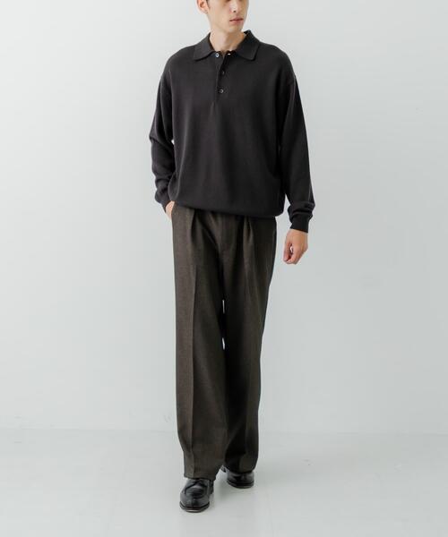 URBAN RESEARCH（アーバンリサーチ）の「CASH FEEL W/MID ニットポロ（ニット/セーター・メンズ・ブラウン/ブラック/チャコールグレー・LARGE/MEDIUM）」の9枚目の写真