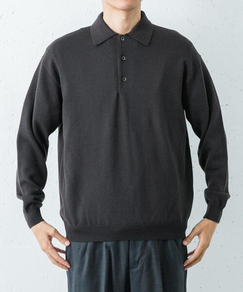 URBAN RESEARCH（アーバンリサーチ）の「CASH FEEL W/MID ニットポロ（ニット/セーター・メンズ・ブラウン/ブラック/チャコールグレー・LARGE/MEDIUM）」の8枚目の写真