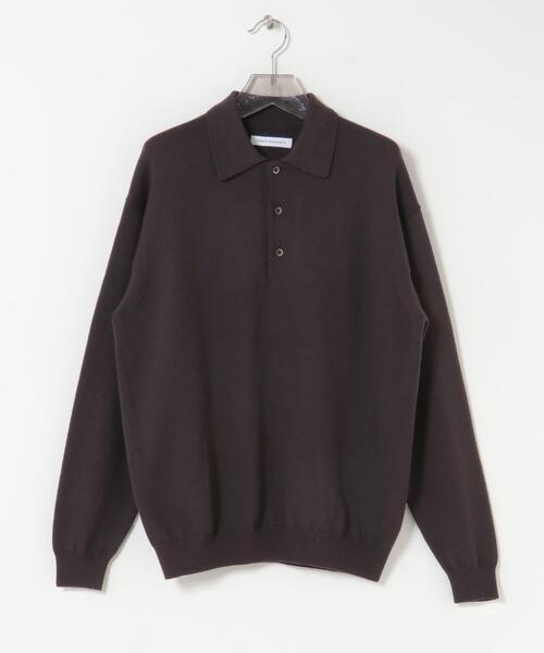 URBAN RESEARCH（アーバンリサーチ）の「CASH FEEL W/MID ニットポロ（ニット/セーター・メンズ・ブラウン/ブラック/チャコールグレー・LARGE/MEDIUM）」の5枚目の写真