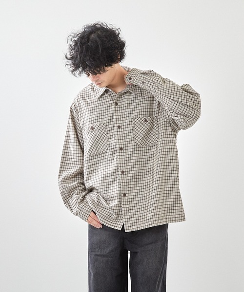 VIBGYOR（ヴィブジョー）の「先染めネルチェックシャツ（ＣＮ）（シャツ/ブラウス・メンズ・その他2/その他1/ブルー/その他/ブラック/ブラウン・MEDIUM/LARGE）」の5枚目の写真