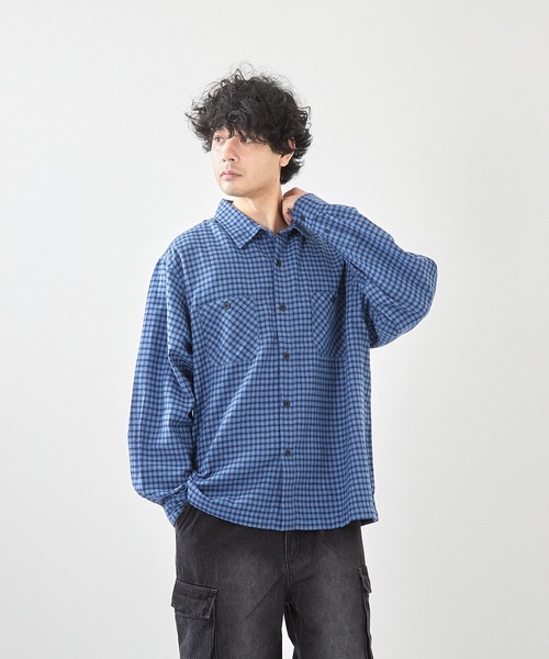 VIBGYOR（ヴィブジョー）の「先染めネルチェックシャツ（ＣＮ）（シャツ/ブラウス・メンズ・その他2/その他1/ブルー/その他/ブラック/ブラウン・MEDIUM/LARGE）」の6枚目の写真