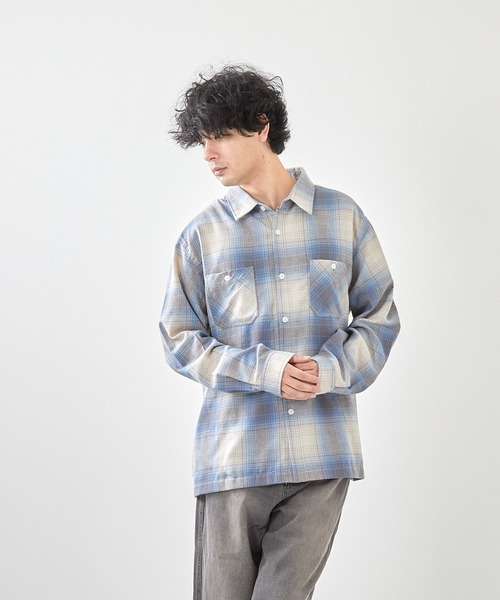 VIBGYOR（ヴィブジョー）の「先染めネルチェックシャツ（ＣＮ）（シャツ/ブラウス・メンズ・その他2/その他1/ブルー/その他/ブラック/ブラウン・MEDIUM/LARGE）」の3枚目の写真