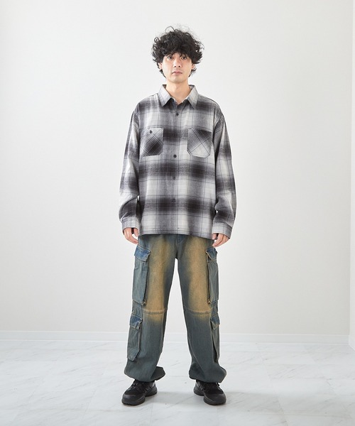 VIBGYOR（ヴィブジョー）の「先染めネルチェックシャツ（ＣＮ）（シャツ/ブラウス・メンズ・その他2/その他1/ブルー/その他/ブラック/ブラウン・MEDIUM/LARGE）」の15枚目の写真