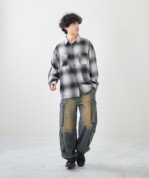 VIBGYOR（ヴィブジョー）の「先染めネルチェックシャツ（ＣＮ）（シャツ/ブラウス・メンズ・その他2/その他1/ブルー/その他/ブラック/ブラウン・MEDIUM/LARGE）」の18枚目の写真