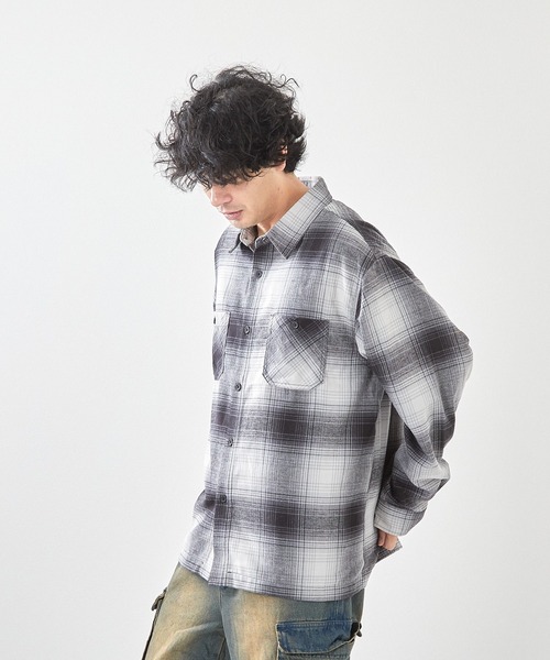 VIBGYOR（ヴィブジョー）の「先染めネルチェックシャツ（ＣＮ）（シャツ/ブラウス・メンズ・その他2/その他1/ブルー/その他/ブラック/ブラウン・MEDIUM/LARGE）」の14枚目の写真
