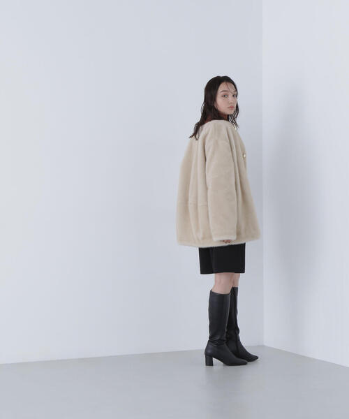 【の】NATURAL BEAUTY BASIC フェイクファーコート NATURAL BEAUTY BASIC（ナチュラルビューティーベーシック） ノー