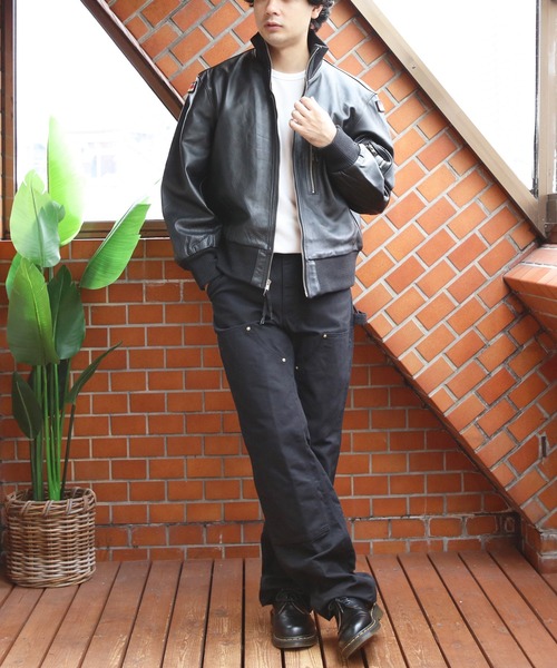 Michael Hoban WHEREMI レザージャケット M 黒 ミリタリー old NORTH BEACH LEATHER × MICHAEL HOBAN black leather blouson