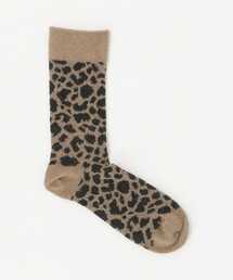 ＜ROTOTO＞レオパードパターン メリノソックス