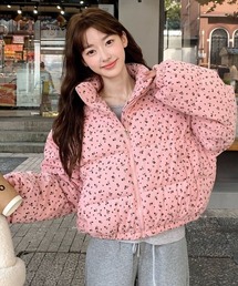 ダウンジャケット/コート（ピンク/桃色系・花柄・ボタニカル柄