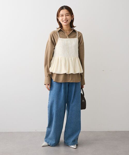 Green　Parks（グリーンパークス）の「表面感ベロアバルーンキャミビスチェ（ベスト・レディース・ブラック/アイボリー・FREE）」の8枚目の写真