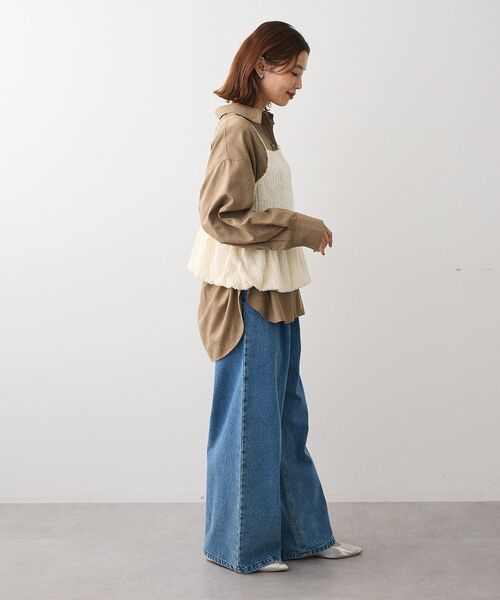 Green　Parks（グリーンパークス）の「表面感ベロアバルーンキャミビスチェ（ベスト・レディース・ブラック/アイボリー・FREE）」の9枚目の写真