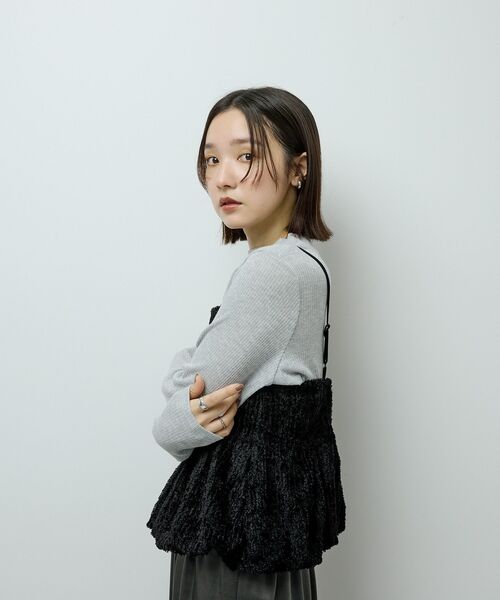 Green　Parks（グリーンパークス）の「表面感ベロアバルーンキャミビスチェ（ベスト・レディース・ブラック/アイボリー・FREE）」の22枚目の写真