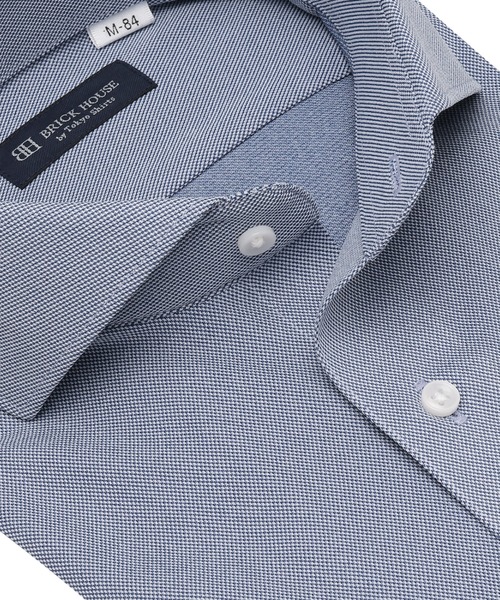 TOKYO SHIRTS(トウキョウシャツ)の「形態安定ノンアイロン ホリゾンタルワイド 長袖ストレッチビジネスワイシャツ(ビジネスシャツ・メンズ・ブルー・首回り39cm-裄丈80cm/首回り39cm-裄丈84cm/首回り41cm-裄丈82cm/首回り41cm-裄丈86cm/首回り42cm-裄丈82cm/首回り42cm-裄丈86cm/首回り43cm-裄丈82cm/首回り43cm-裄丈86cm/首回り37cm-裄丈80cm)」の2枚目の写真