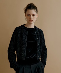 【kiehtova】GLITTER SHAGGY KNIT/グリッター シャギー カーデガン