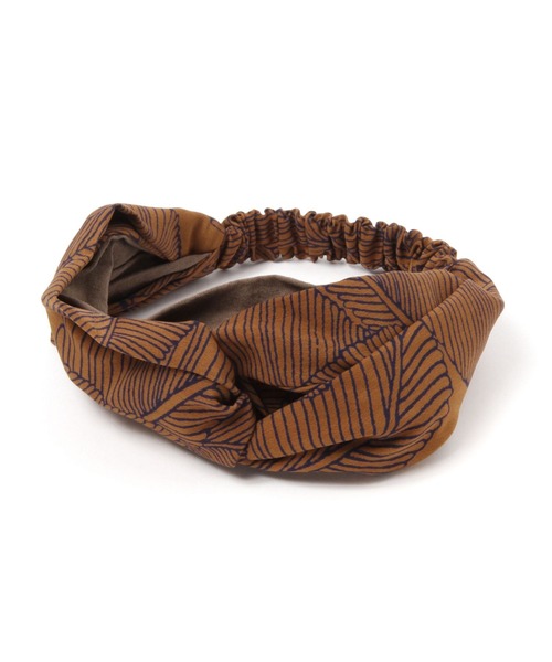 BAYFLOW（ベイフロー）の「バティック柄ターバン（ヘアバンド・レディース・ベージュ/ブラック/ブラウン・FREE）」の2枚目の写真