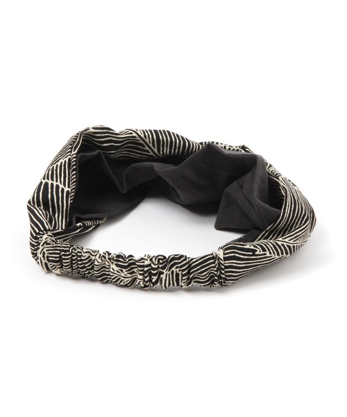 BAYFLOW（ベイフロー）の「バティック柄ターバン（ヘアバンド・レディース・ベージュ/ブラック/ブラウン・FREE）」の5枚目の写真