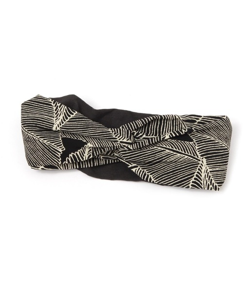 BAYFLOW（ベイフロー）の「バティック柄ターバン（ヘアバンド・レディース・ベージュ/ブラック/ブラウン・FREE）」の6枚目の写真