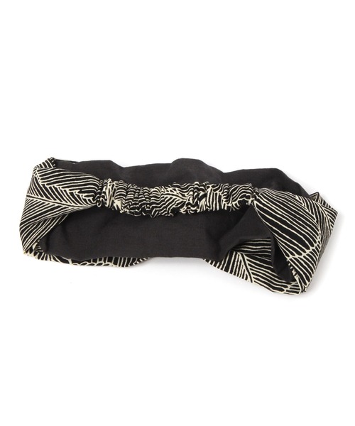 BAYFLOW（ベイフロー）の「バティック柄ターバン（ヘアバンド・レディース・ベージュ/ブラック/ブラウン・FREE）」の7枚目の写真
