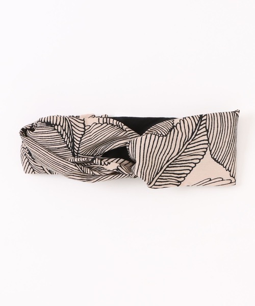 BAYFLOW（ベイフロー）の「バティック柄ターバン（ヘアバンド・レディース・ベージュ/ブラック/ブラウン・FREE）」の4枚目の写真