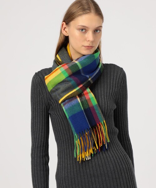 Joshua Ellis Plaid カシミヤストール（ストール/ショール）｜Joshua