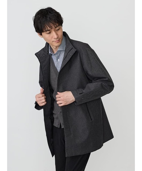 Perfect Suit FActory(パーフェクトスーツファクトリー)の「【撥水/防風】オールウェザーテックス スタンドコート ベージュ/ブラック(その他アウター・メンズ・ブラック/ベージュ・M/L/LL)」の2枚目の写真