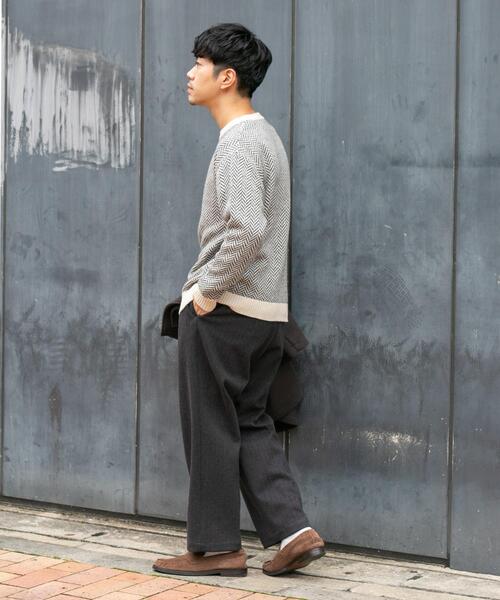 URBAN RESEARCH ROSSO MEN(アーバンリサーチロッソメン)の「『XLサイズあり』ヘリンボーン柄クルーネックニット(ニット/セーター・メンズ・ネイビー/アイボリー/グレー系その他/ブラック/グレー・SMALL/MEDIUM/LARGE/X-LARGE)」の22枚目の写真