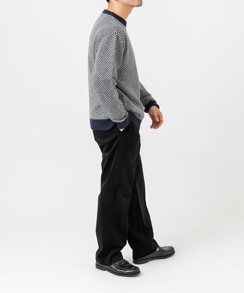 URBAN RESEARCH ROSSO MEN(アーバンリサーチロッソメン)の「『XLサイズあり』ヘリンボーン柄クルーネックニット(ニット/セーター・メンズ・ネイビー/アイボリー/グレー系その他/ブラック/グレー・SMALL/MEDIUM/LARGE/X-LARGE)」の7枚目の写真