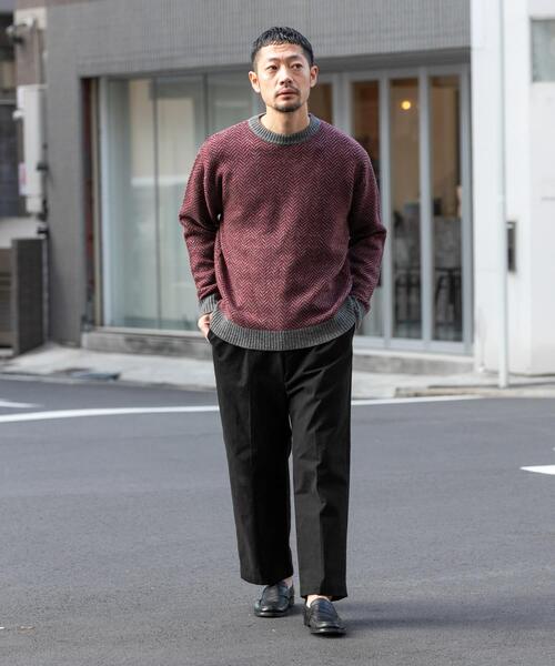 URBAN RESEARCH ROSSO MEN(アーバンリサーチロッソメン)の「『XLサイズあり』ヘリンボーン柄クルーネックニット(ニット/セーター・メンズ・ネイビー/アイボリー/グレー系その他/ブラック/グレー・SMALL/MEDIUM/LARGE/X-LARGE)」の15枚目の写真